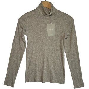 Everlane The Luxe Rib Turtleneck Womens Small Heathered Shirt Minimalist